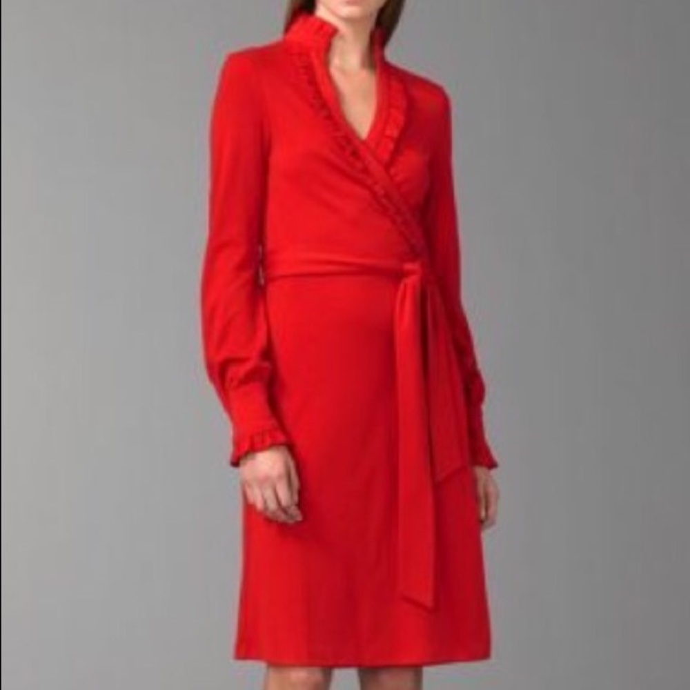 Diane Von Furstenberg sexy red wrap dress